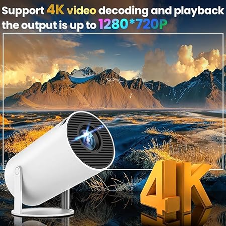 Freestyle 4500LM 1080P Android 12 Projector | WiFi 6 & BT 5.0 | 4K/2K Support, 180° Rotation, Auto Keystone, HDMI/USB/Audio Out, Miracast Screen Mirroring