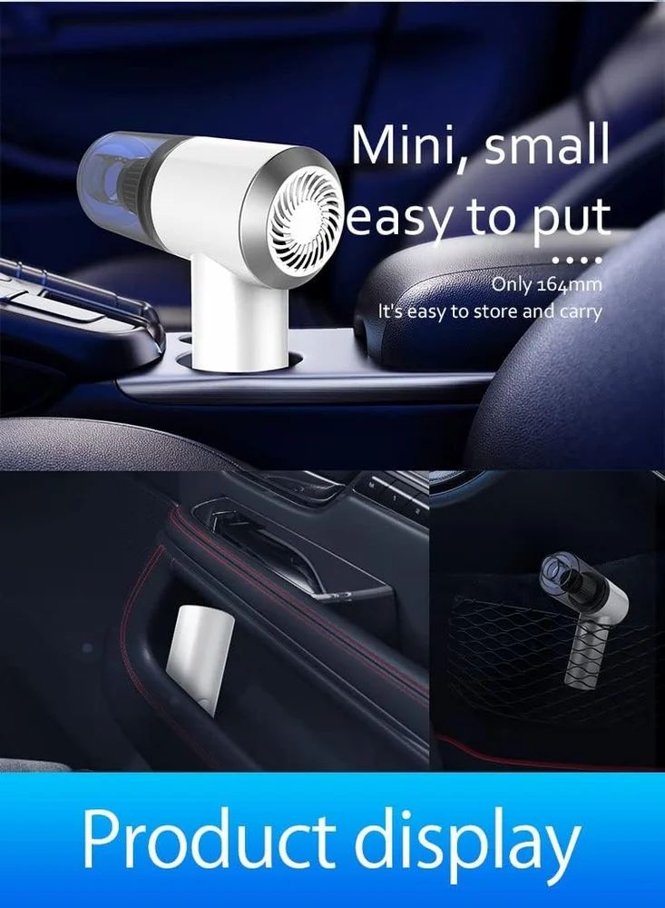 Portable 3-in-1 Vacuum Cleaner + Air Duster for Car & Home