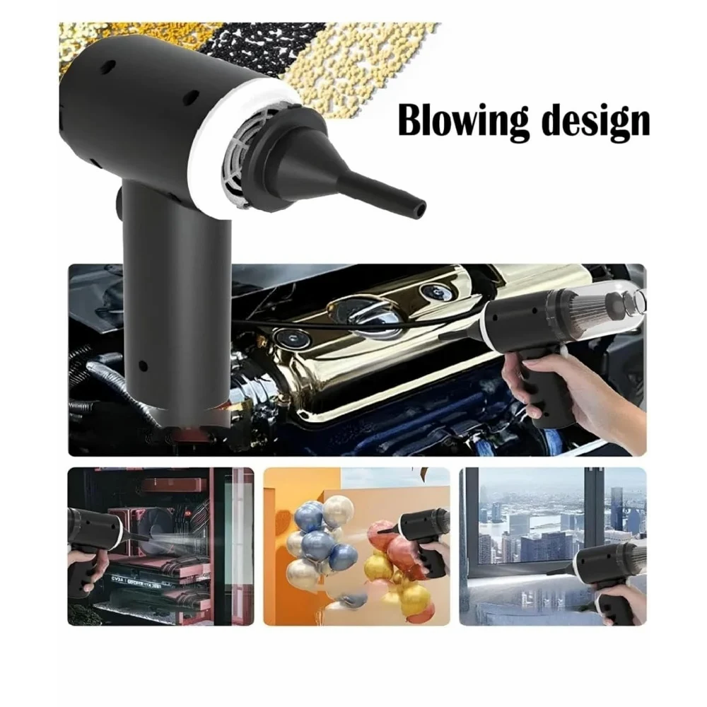 Portable 3-in-1 Vacuum Cleaner + Air Duster for Car & Home